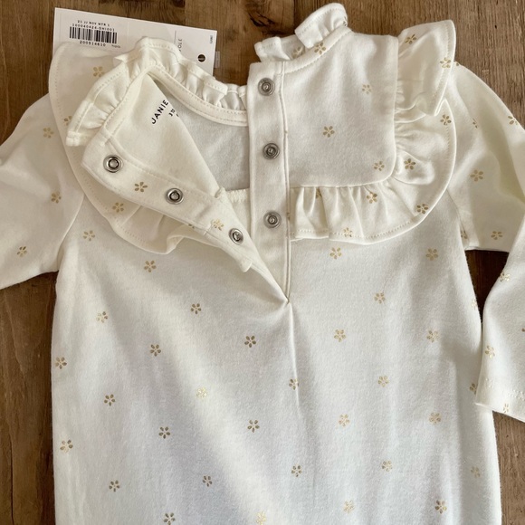 NWT: Janie and Jack - Ruffle Collar One-Piece w/Footies - Picture 7 of 9